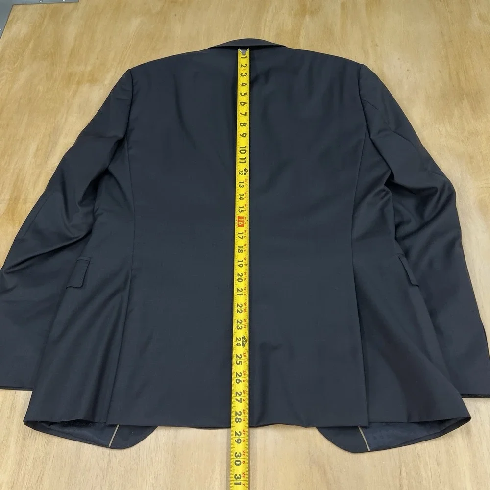 Hugo Boss Blazer Jacket Sport Coat Mens 38R Slim Fit Wool Black